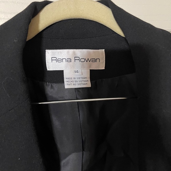 Rena Rowan black wool 2 piece pant suit-size 14 - Picture 11 of 14